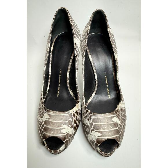 Giuseppe Zanotti Python Print Peep Toe Heels size 37 - Picture 3 of 12